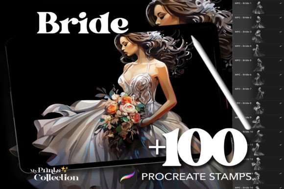 100 Procreate Bride Stamps: Elevate Your Digital Wedding Art