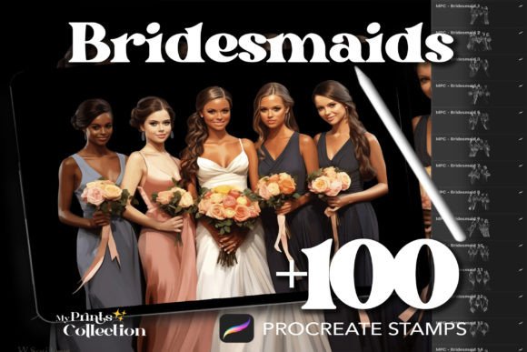 100 Procreate Bridesmaids Stamps: Elevate Your Digital Wedding Art