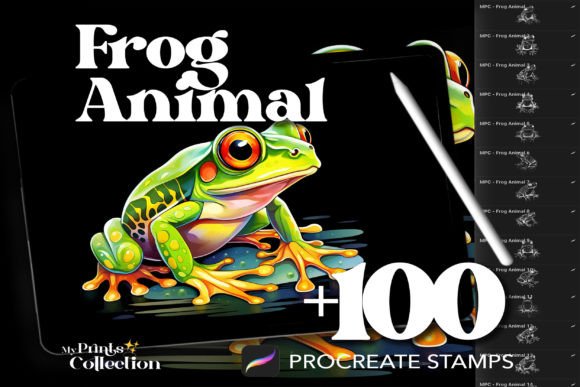 100 Procreate Frog Stamps for Digital Art