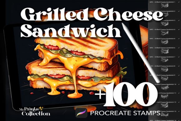 100 Procreate Grilled Cheese Stamps
