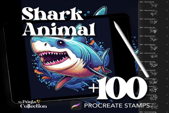 100 Procreate Shark Stamps: Elevate Your Digital Ocean Art