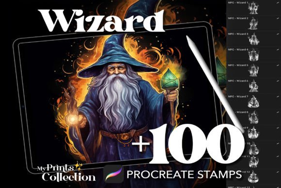 100 Procreate Wizard Stamps: Digital Magic
