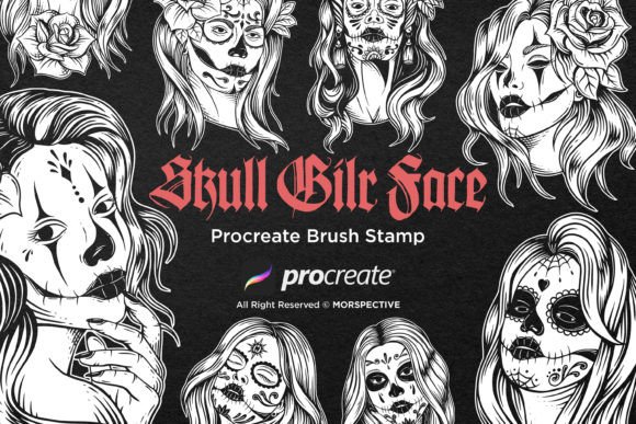 15 Skull Girl Face Sugar Tattoo Dark Art