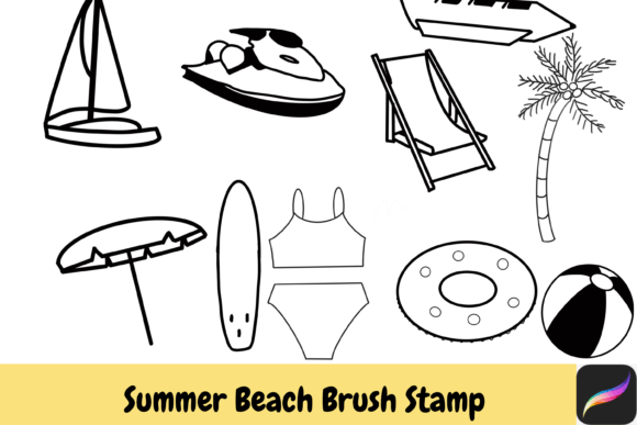 Beach Summer Procreate Brush Stamps IPAD: Elevate Your Digital Art