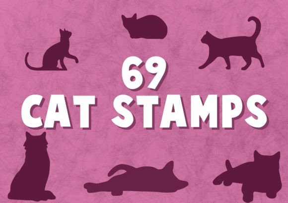 Cat Stamps for Procreate: Elevating Digital Art with Adorable Feline Silhouettes