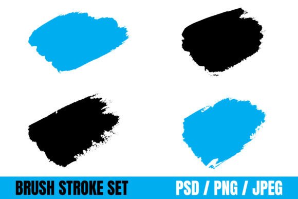 Colorful Grungy Brush Strokes Set