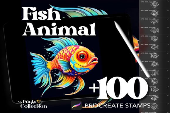 Dive Deeper: Elevating Digital Art with 100 Procreate Fish Stamps