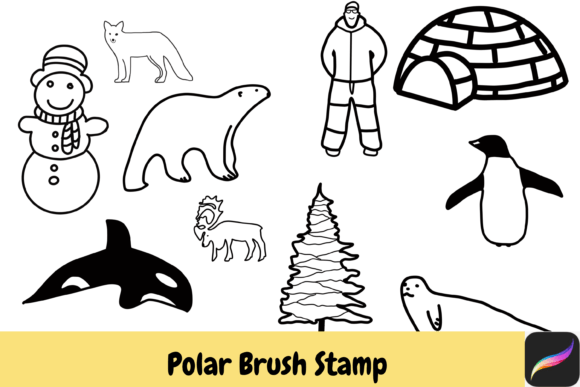 Enhancing Digital Art Workflows with Polar Winter Procreate Brush Stamps for iPad