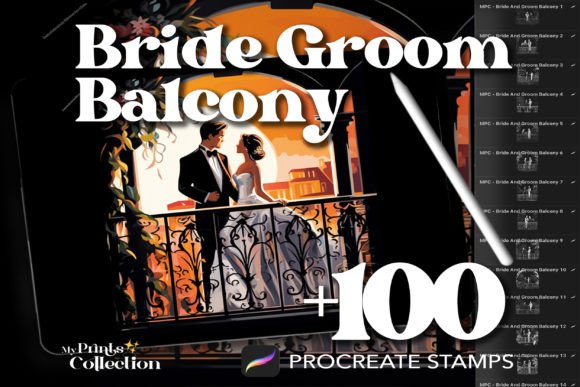 Evaluating the 100 Procreate Bride and Groom Balcony Stamp Set for Digital Illustrators
