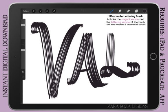 Evaluating the Val Vintage Procreate Lettering Brush for Digital Artists