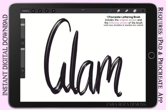 Glam: Retro Procreate Lettering Brush