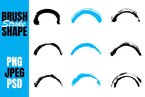 Grungy Half Round Strokes for Design