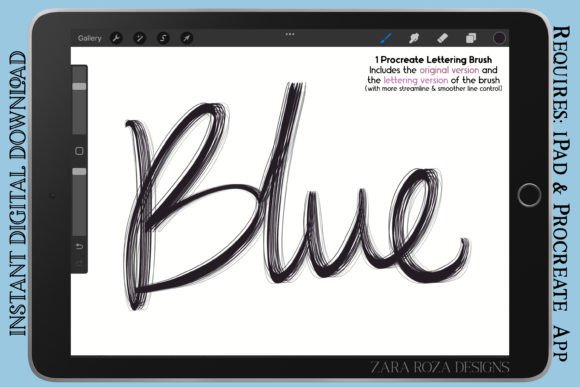Integrating Blue - Procreate Lettering Brush into Your Digital Design Workflow
