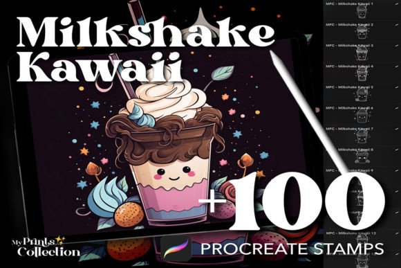Quench Your Creative Thirst: A Guide to 100 Procreate Milkshake Kawaii Stamps