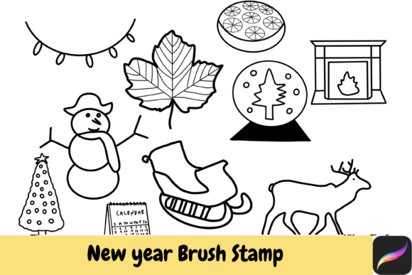 Revolutionizing Holiday Design with New Year Brush Stamps Procreate IPAD