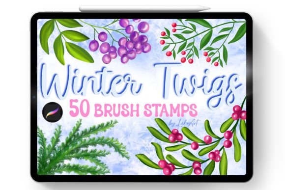 Winter Twigs Brush Stamps Procreate
